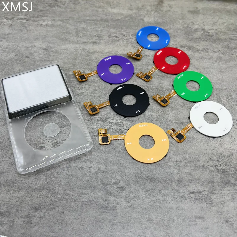 Clear Transparent Plastic Front Housing  Case Multiple Color ClickWheel Center Button for iPod 6th 7th Classic 80GB 120GB 160GB