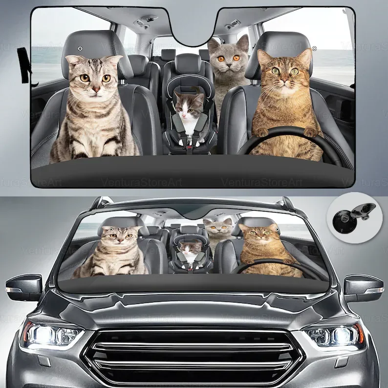 

Американский кошачий Автомобильный солнцезащитный котенок, забавный Автомобильный солнцезащитный котенок, американский короткий котенок для лобового стекла автомобиля, американский короткий котенок для влюбленных LNG04