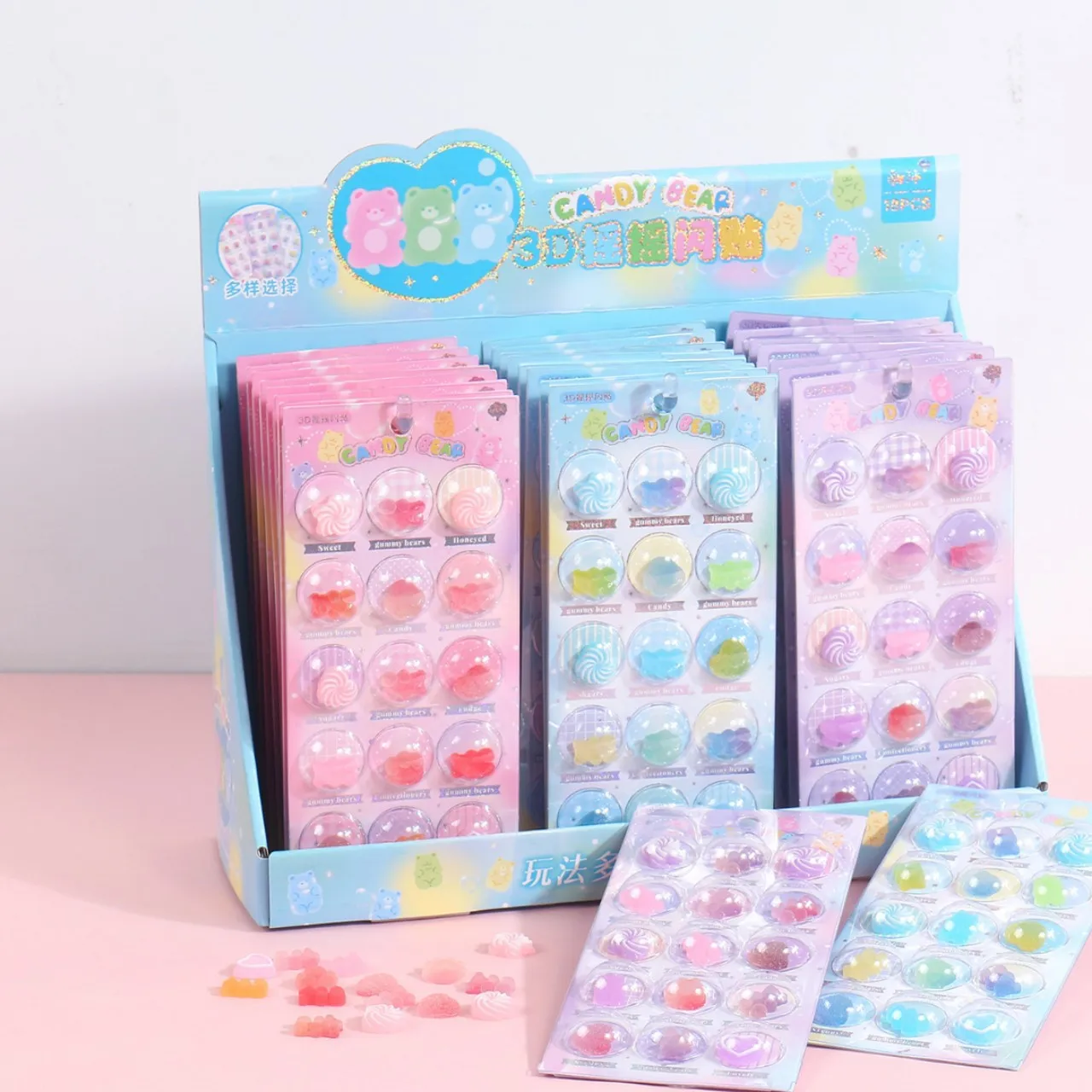 glow-critter-new-3d-shaking-embossed-stickers-cute-cartoon-diy-journal-supplies-phone-case-decoration-creative-gift-for-students