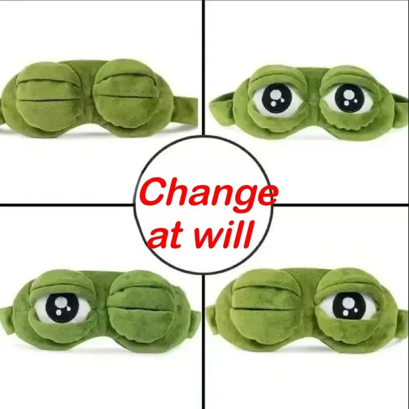 3D Sad Frog Sleep Mask for Men and Women, Natural Sleeping Eyeshade Cover, Eye Patch, Soft, Portable, Blindfold, Travel