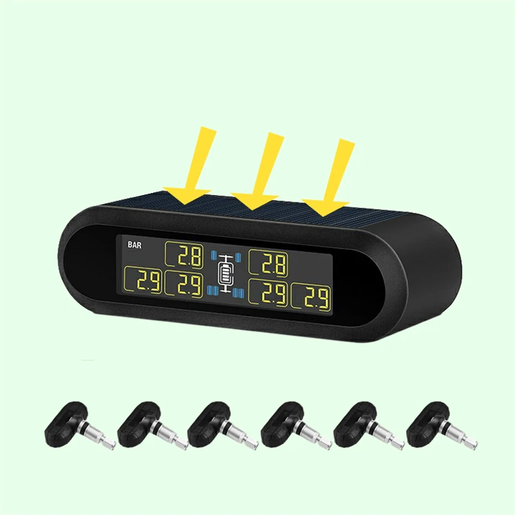 Car Solar Android Tyre Pressure Alarm Indicator Internal Sensor Wireless TPMS Tire Pressure Monitoring System Sensors for  honda