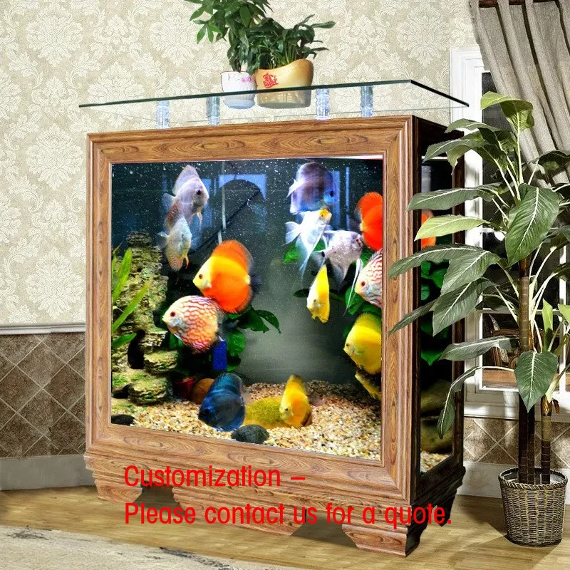 custom.Luxury European Style Aquarium with Cabinet Full Set - Low Iron Ultra Glass Fish with Bottom Sump