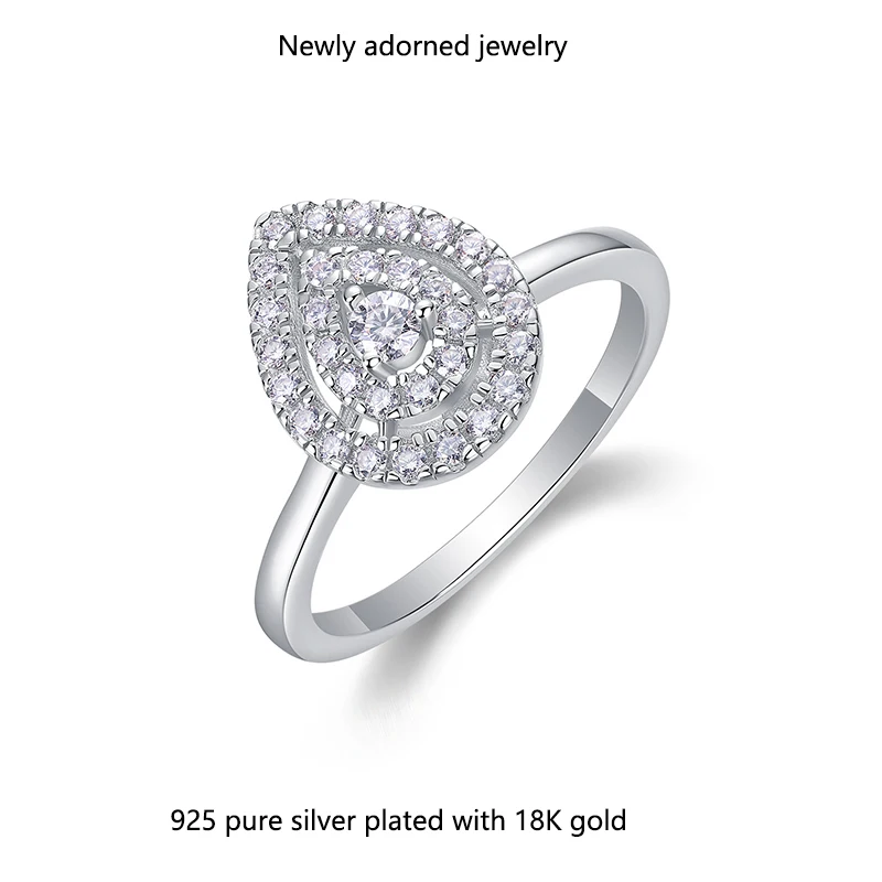

Japanese-Korean sweet and creative round ring, closed heart design, set with moissanite, fashionable and versatile girl's finger