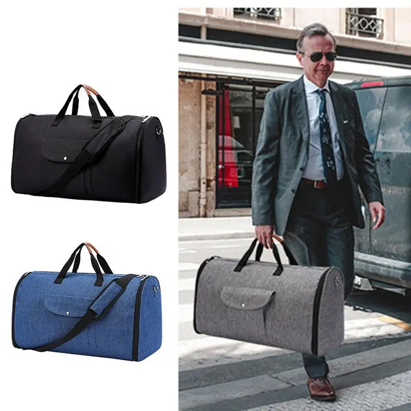 Garment Bag Carry On Convertible Suit Bag For Overnight Trips Waterproof Duffle Bag For Suit Shirts Dress Shoes Underwear Socks