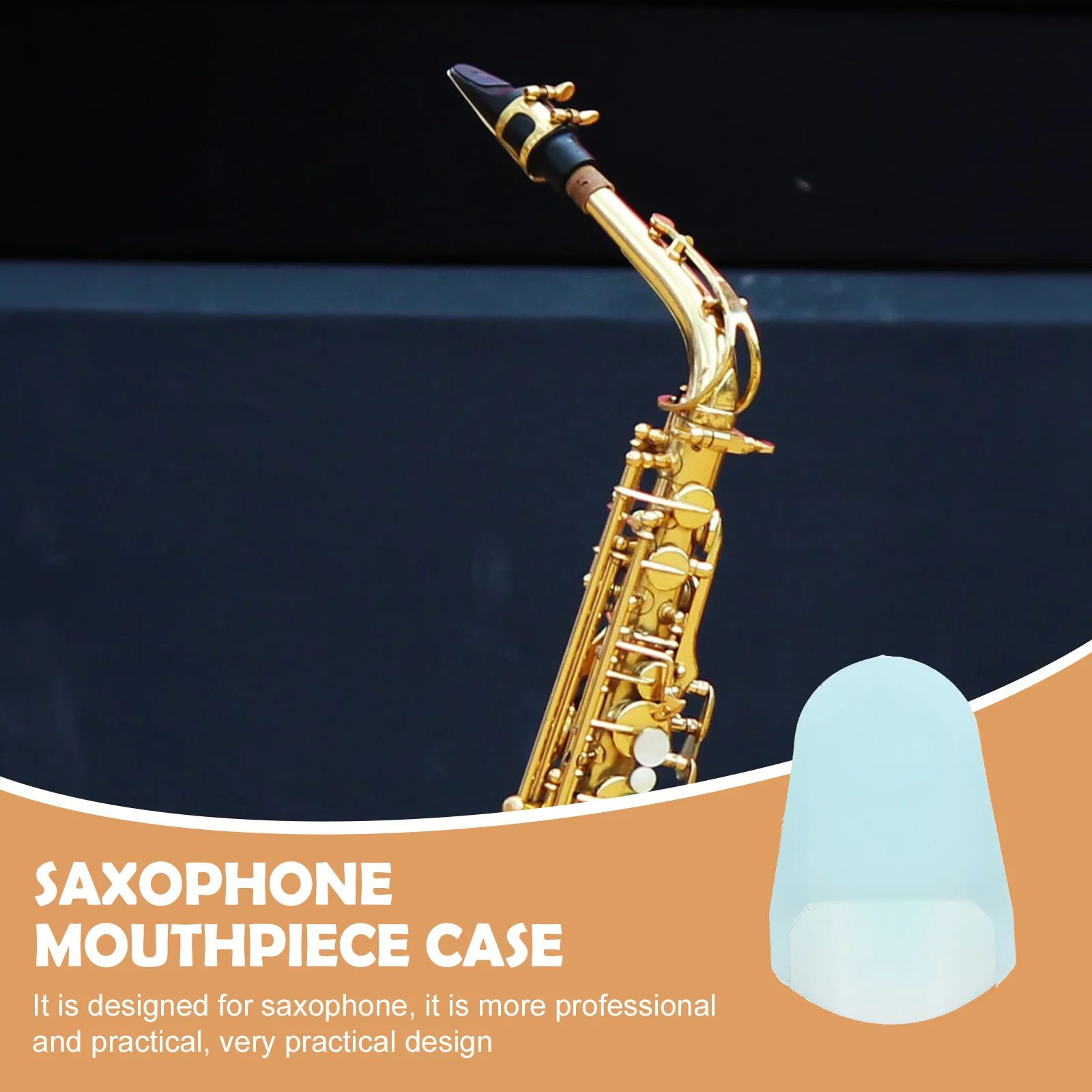 

Saxophone Mouthpiece Protective Cover Silicone Design For Sax Instrument Lightweight Portable Music Accessory Tool