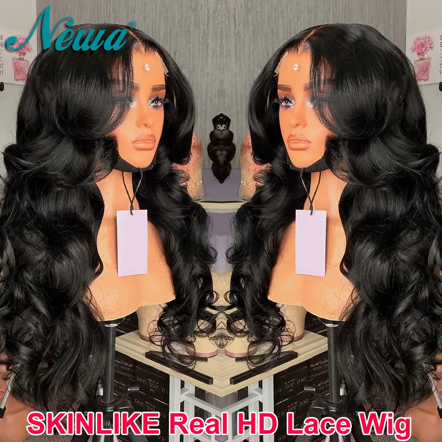 

Newa Hair Human Hair 5x5/6x6 HD Lace Closure Wig Bleached Knots Natural Black 13x6/13x4 Ultra Fitted Real HD Lace Frontal Wigs