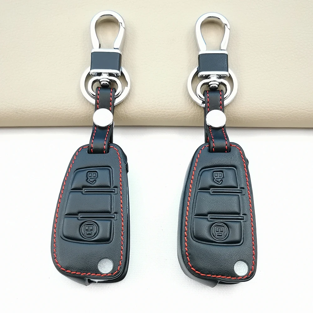 For Chery Tiggo 2 3X 3 5 2020  2021 Fulwin 2 Eastar 2 Button 100% Leather Remote Holder Key Cover Case Keychain