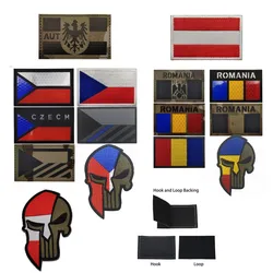 Parche reflectante banderas Checa Austria Rumanía – Brazalete militar