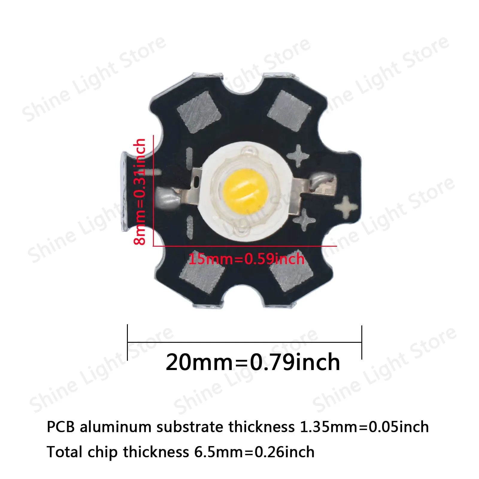 10pcs 1W 3W LED SMD COB LED Beads White Red Blue Green Diode 20mm Black PCB Heat Sink Aluminum Substrate DIY