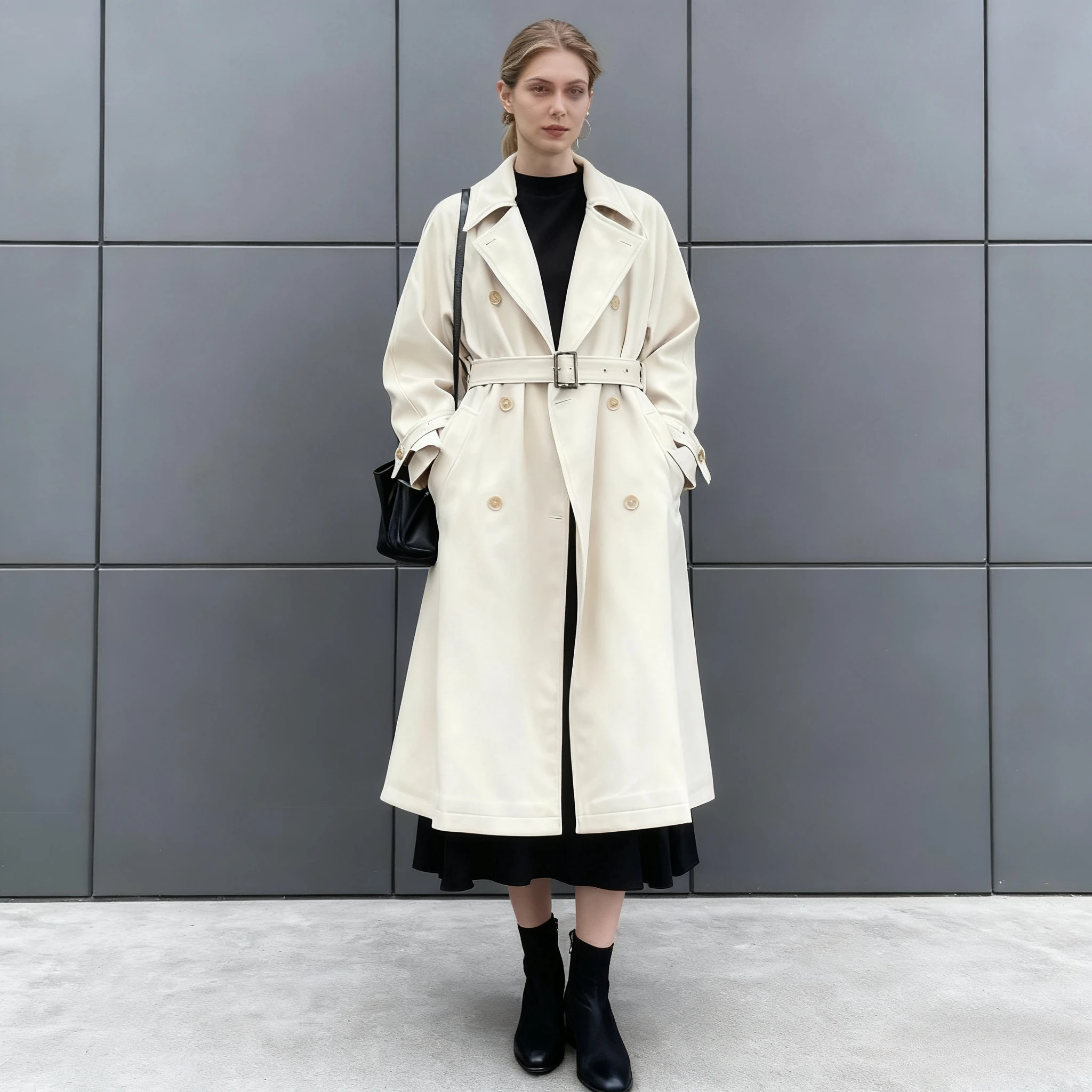 

Винтажный длинный плащ, женский весенне-осенний новый макси-пальто, осеннее пальто, элегантные рабочие куртки с регулируемой талией, уличная одежда Y2k