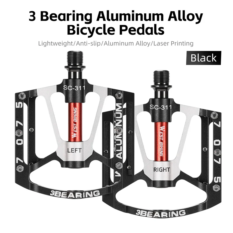 WEST BIKING 3-lager fietspedaal CNC aluminium antislip MTB racefiets pedaal verbreden pedalen beroep fietsaccessoires