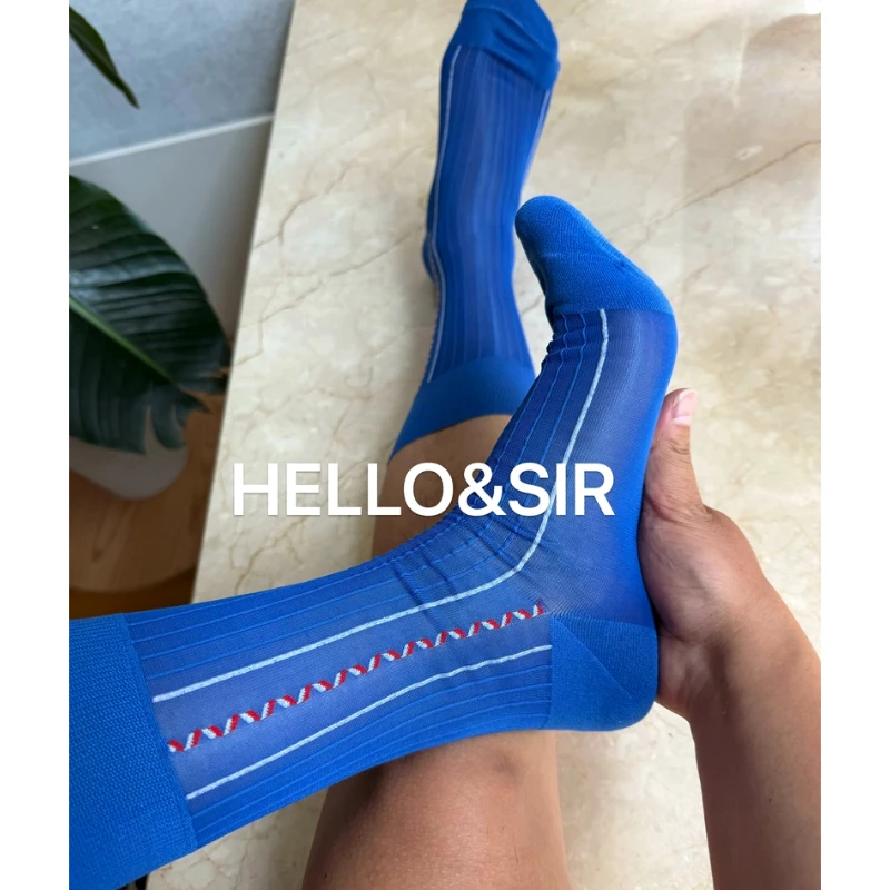 

Mens Breathable Soft High Quality Dress Socks Man Stretchy Medium Tube Socks Sheer Striped Business Socks Formal Stockings Gifts