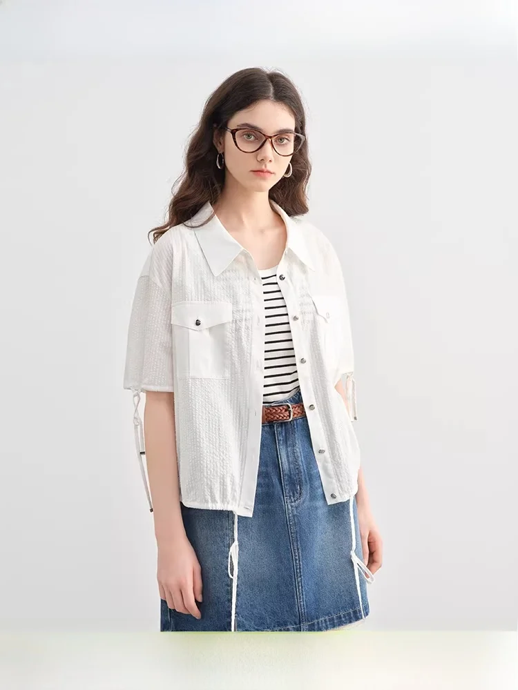 

Large Size Women's Workwear Sle Dstring ort Sve irt Commute Faion Quali Top Unique Bouquet New Summer Arrival