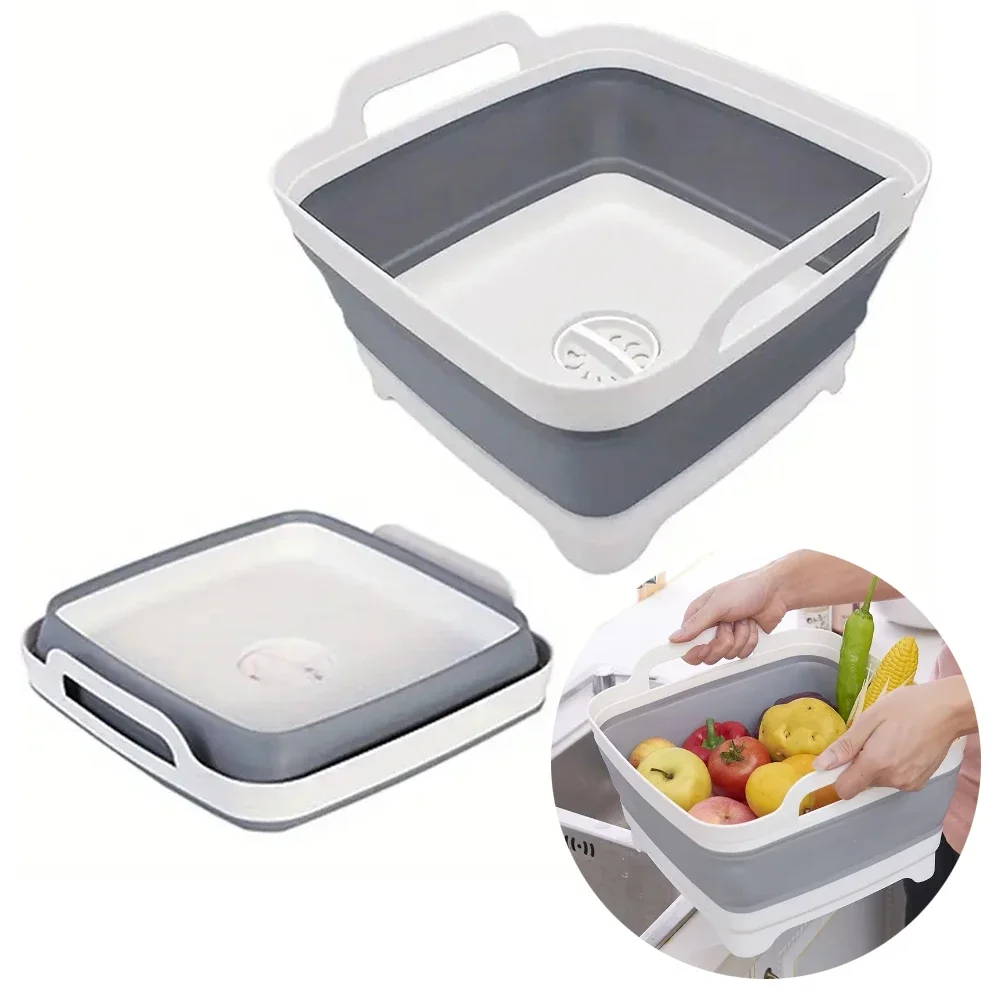 Silicone Steamer Basket - 1Pc Square Fruit Vegetable Washing Washbasin