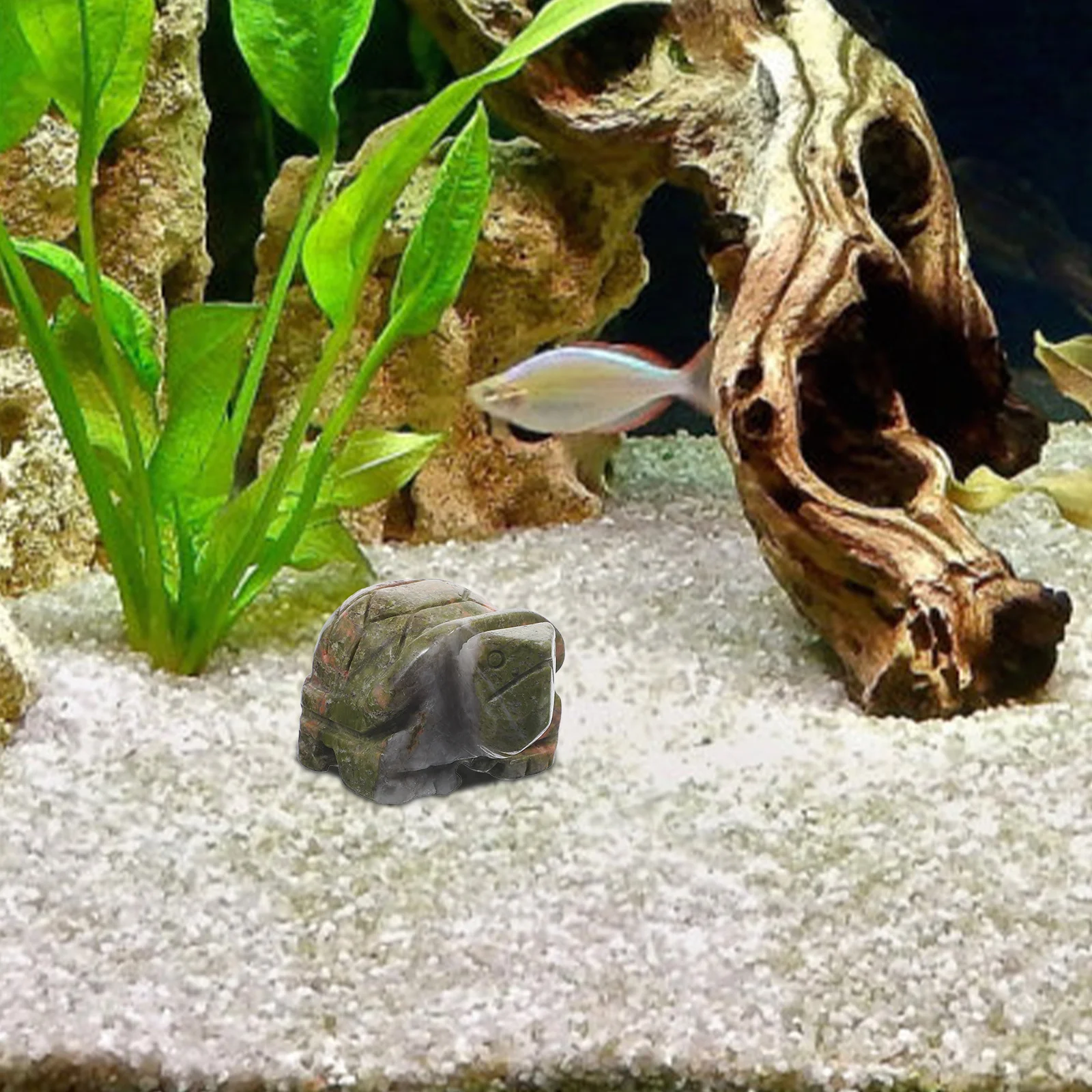 

1pc Turtle Adornment For Aquarium Underwater Landscape Decor Fish Tank Ornament Resin Fading-Resistant Pet Supplies