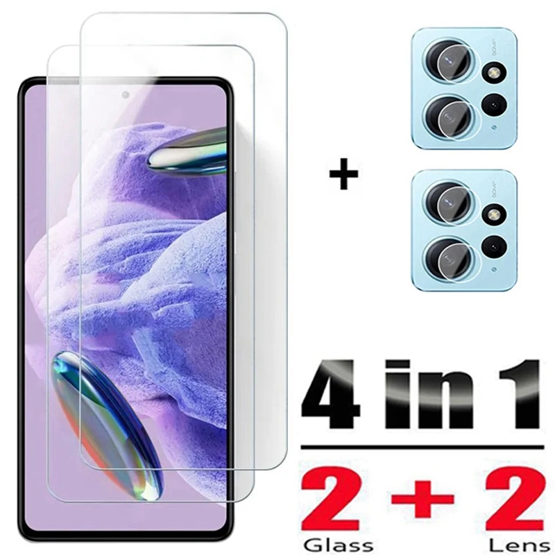 4in1 Tempered Glass For Redmi Note 12 Pro 5G Camera Lens Protective Film Screen Protector Redmi Note12 12 Pro+ Note12Pro Glass