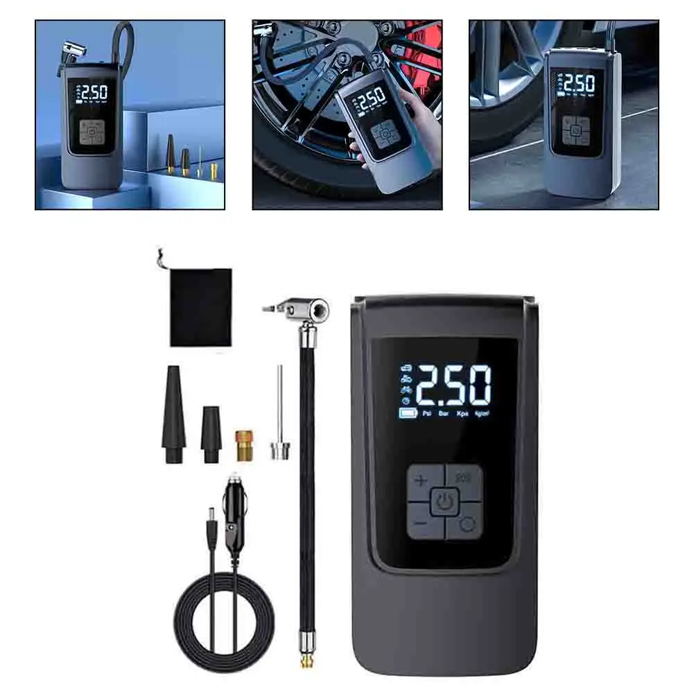 Tire Inflator Portable Air Compressor Car Tire With Digital LED Light DC12V 16*8.2*4.5cm  Parts  Accessories