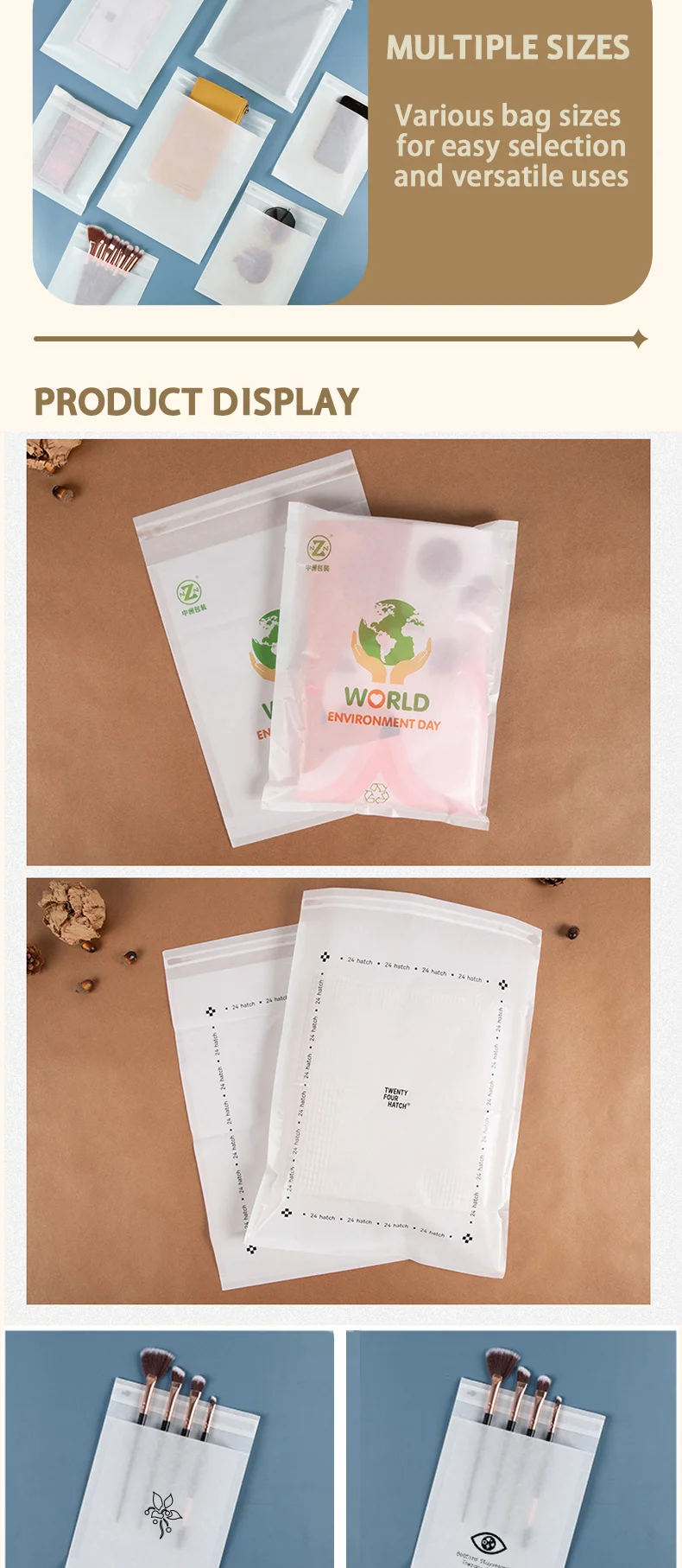 50 Stück umweltfreundliche, biologisch abbaubare Pergament-Ölwachspapiertüten für Kleidung und Accessoires-Verpackungen, anpassbar mit Logo – Detail 3