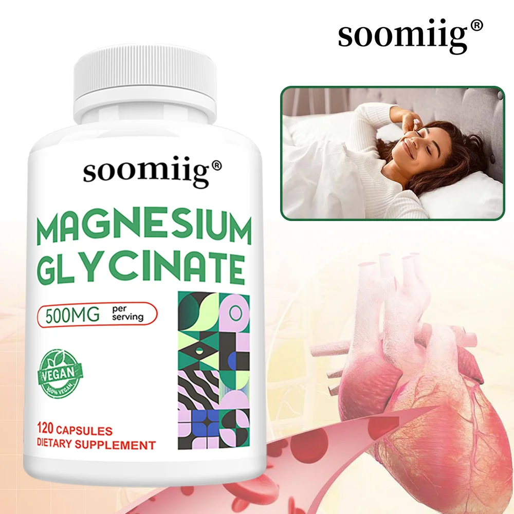 

Magnesium Glycinate - Supports Nerve, Muscle, Bone and Heart Health, Helps with Stress, Sleep Quality Support, Muscles Recovery