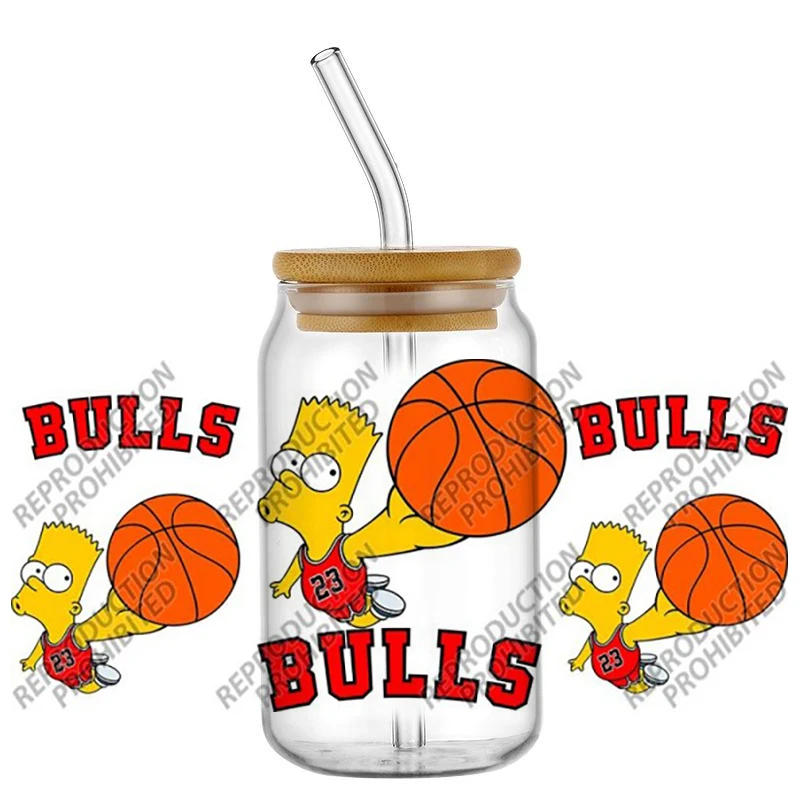Popular Cartoon funny Family 16oz UV DTF 3D Transfer Sticker Decals Wraps For Glass Can Cup Craft DIY Gift Creative cup wrap