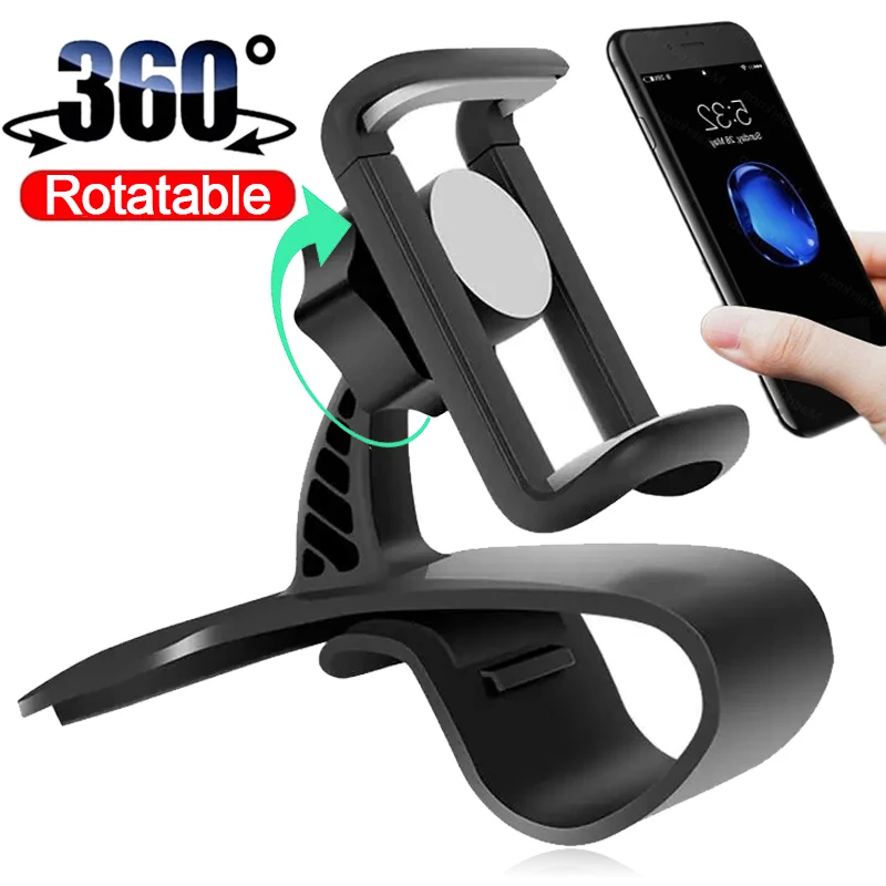 

360° Rotation Car Phone Holder Dash Board Clip Cell Smartphone Stand Easy Clip Mount Stand Portable GPS Navigation Holder In Car