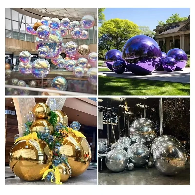 

Hanging inflatable mirror ball giant mirror balloon for party family wedding opening decoration gold silver black color