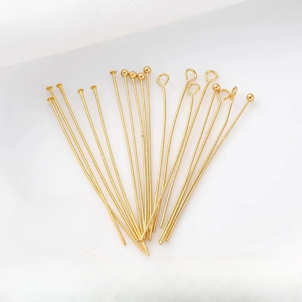 

14K Gold-plated T-shaped Needle 9-needle Round Head Needle Diy Handmade Jewelr Pearl Accessories Beaded Flat Head Needle