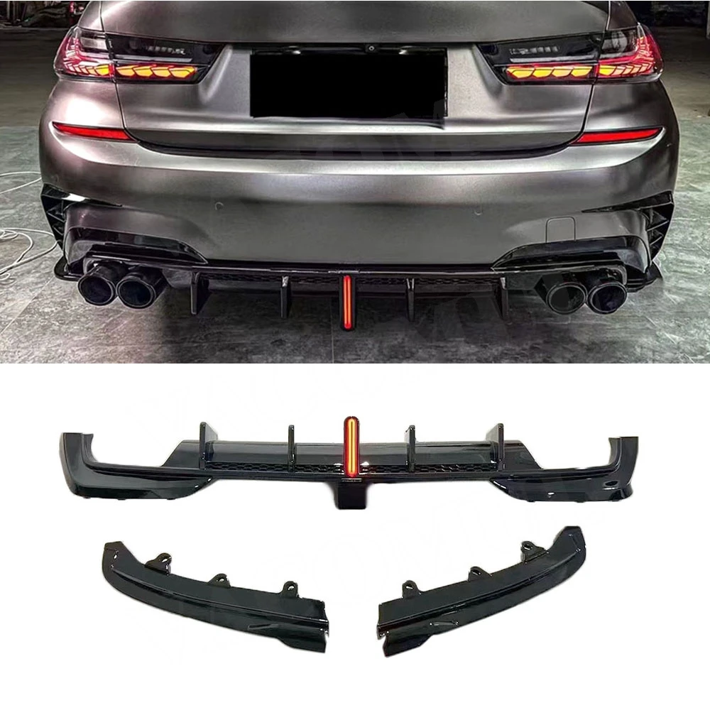 

For BMW 3 Series G20 G28 M Sport 2019-2021 ABS Gloss Black Car Rear Lip Back Diffuser back splitters Car Accessories