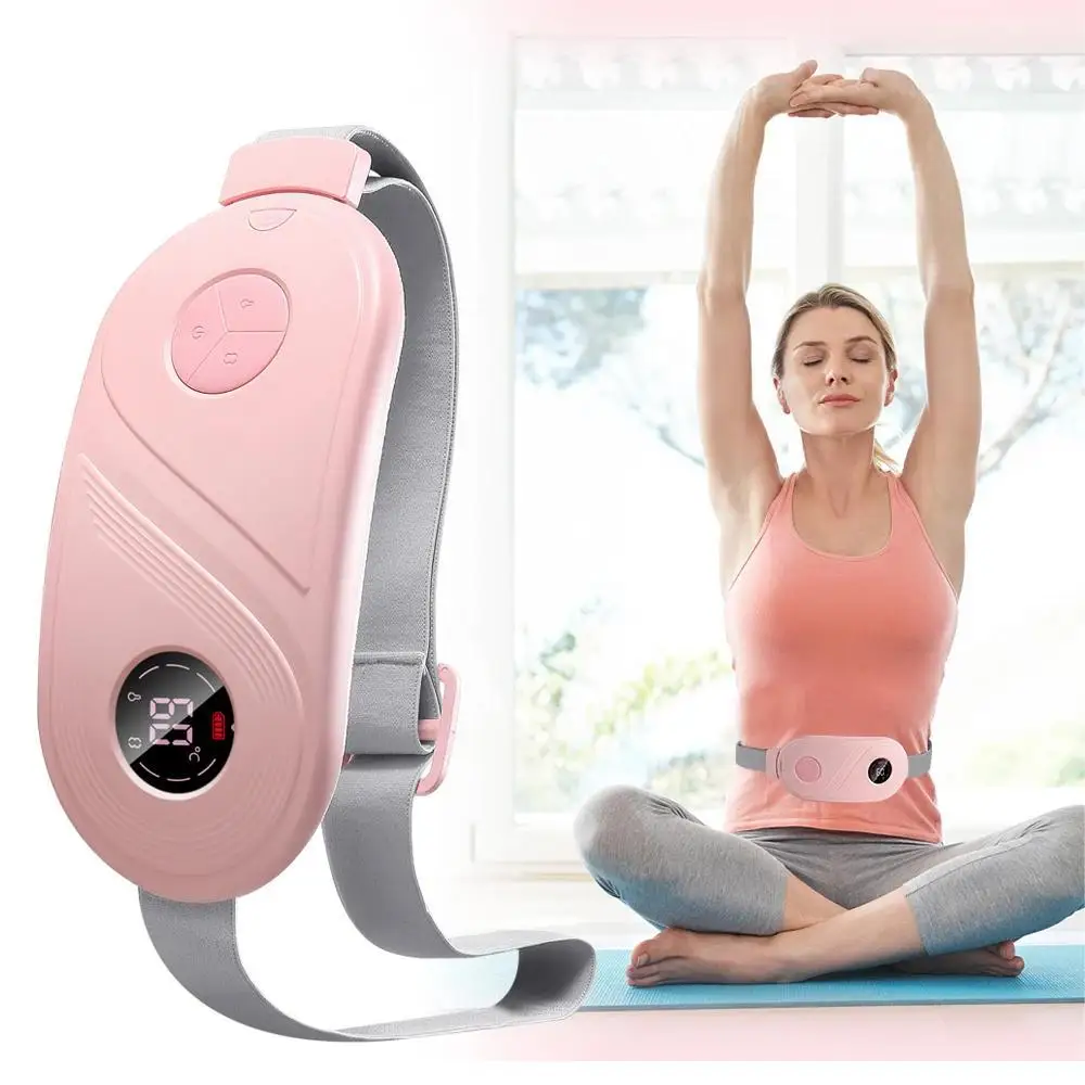 Vibration Heating Belt 2-in-1 Massager with 3 Modes, Cordless Muscle Toning Device for Period Pain Relief & Whole Body Fitness