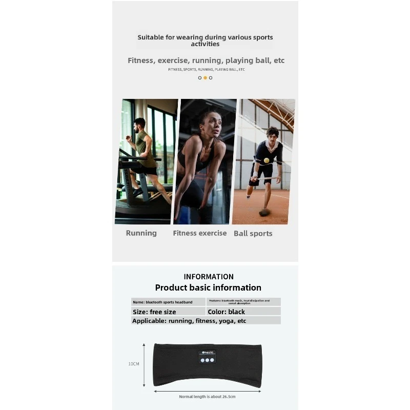 بلوتوث عقال الموسيقى الرياضة العصابة اللاسلكية مكبر صوت ستيريو حر اليدين الاتصال قابل للغسل سماعة الجري الصالة الرياضية اللياقة البدنية