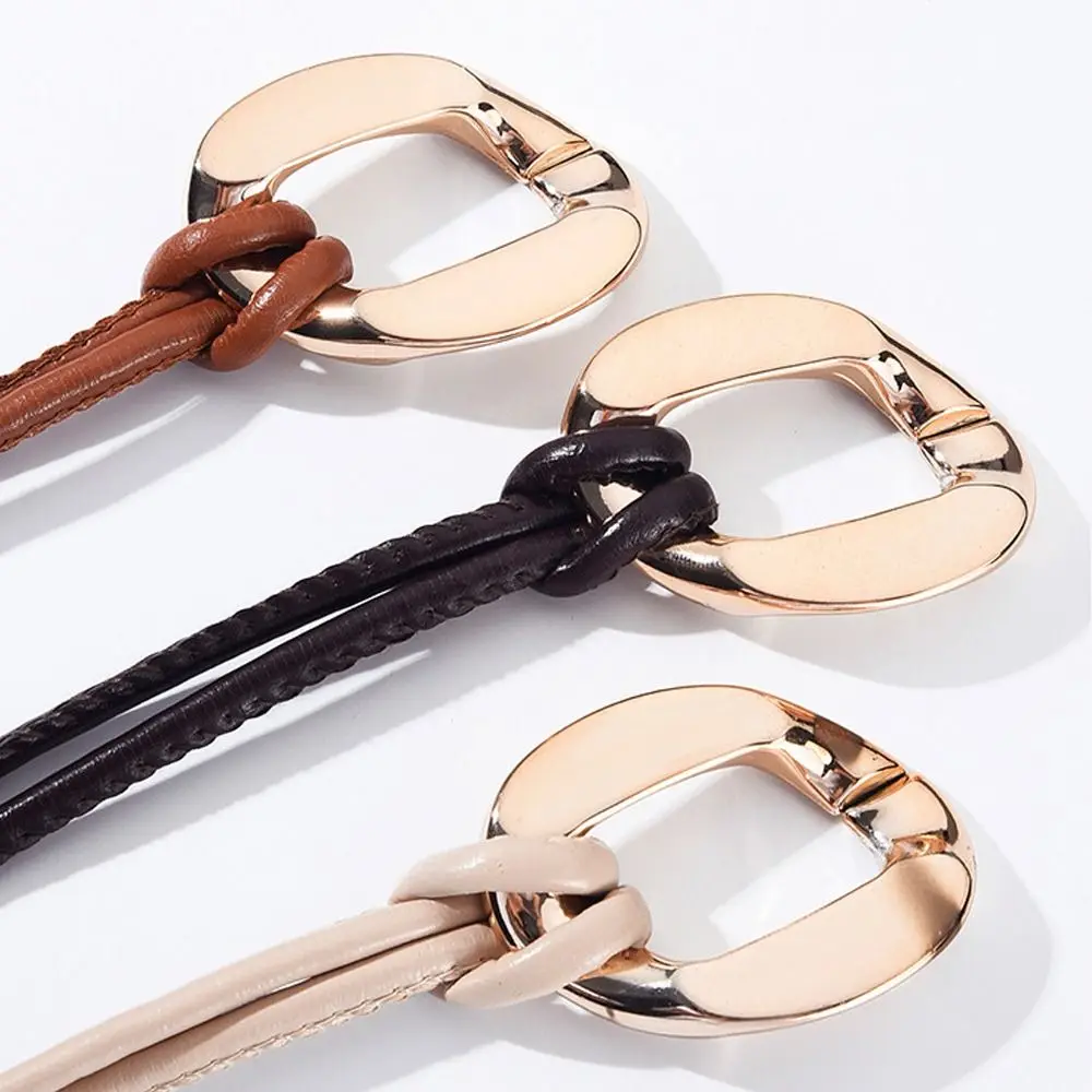 패션 PU 가죽 슬림 허리 로프 메탈 버클 DIY 얇은 허리띠 장식 스트랩 스커트 드레스 탑 의류용