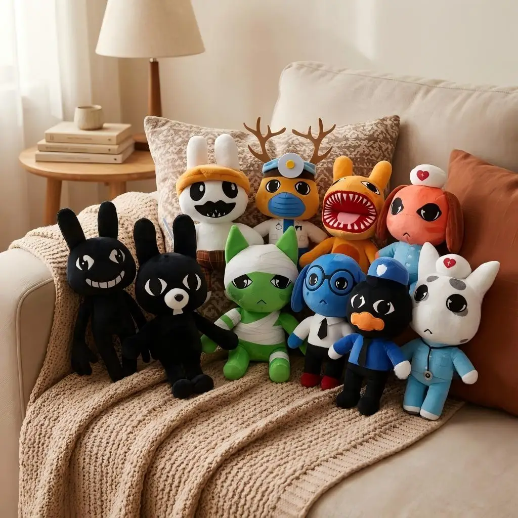Horror Animal Hospital Blue Dog Plush Toy Soft Stuffed Doll Cartoon Figure Collectible For Adults Fans Home Decor Cuddly Gift