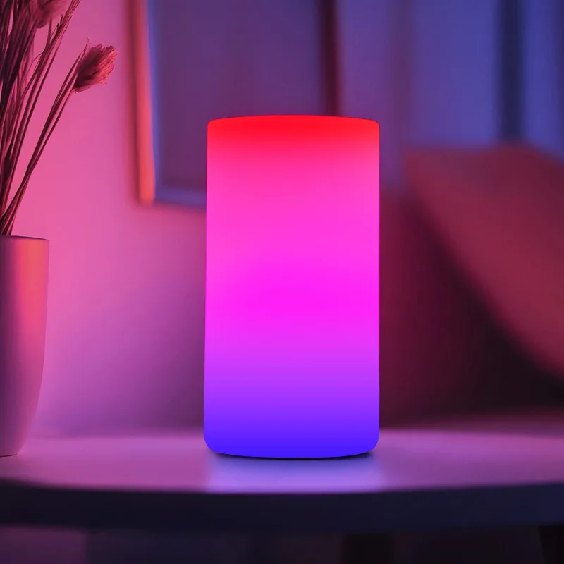 

Geometric Cylindrical USB Charging Night Light Children's Room Bedroom LED Eye Protection Desk Lamp Bar Counter Atmosphere Lamps