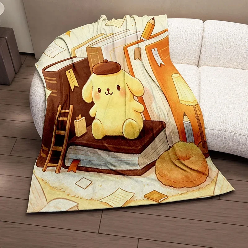 HD 3D Print Flannel Throw Blanket, Lovely Pompompurin Cartoon Pattern, Warm Light Blanket For Bed, Great Gift For Young Ladies