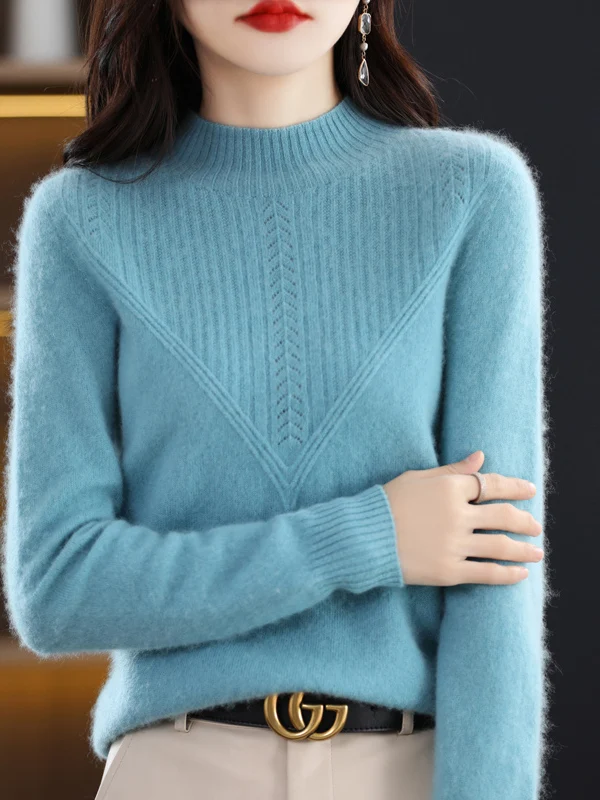 Женская трикотажная шерстяная основа irt с высоким воротником, осень-зима, новинка, модная внутренняя одежда, прямой крой, для поездок на работу...