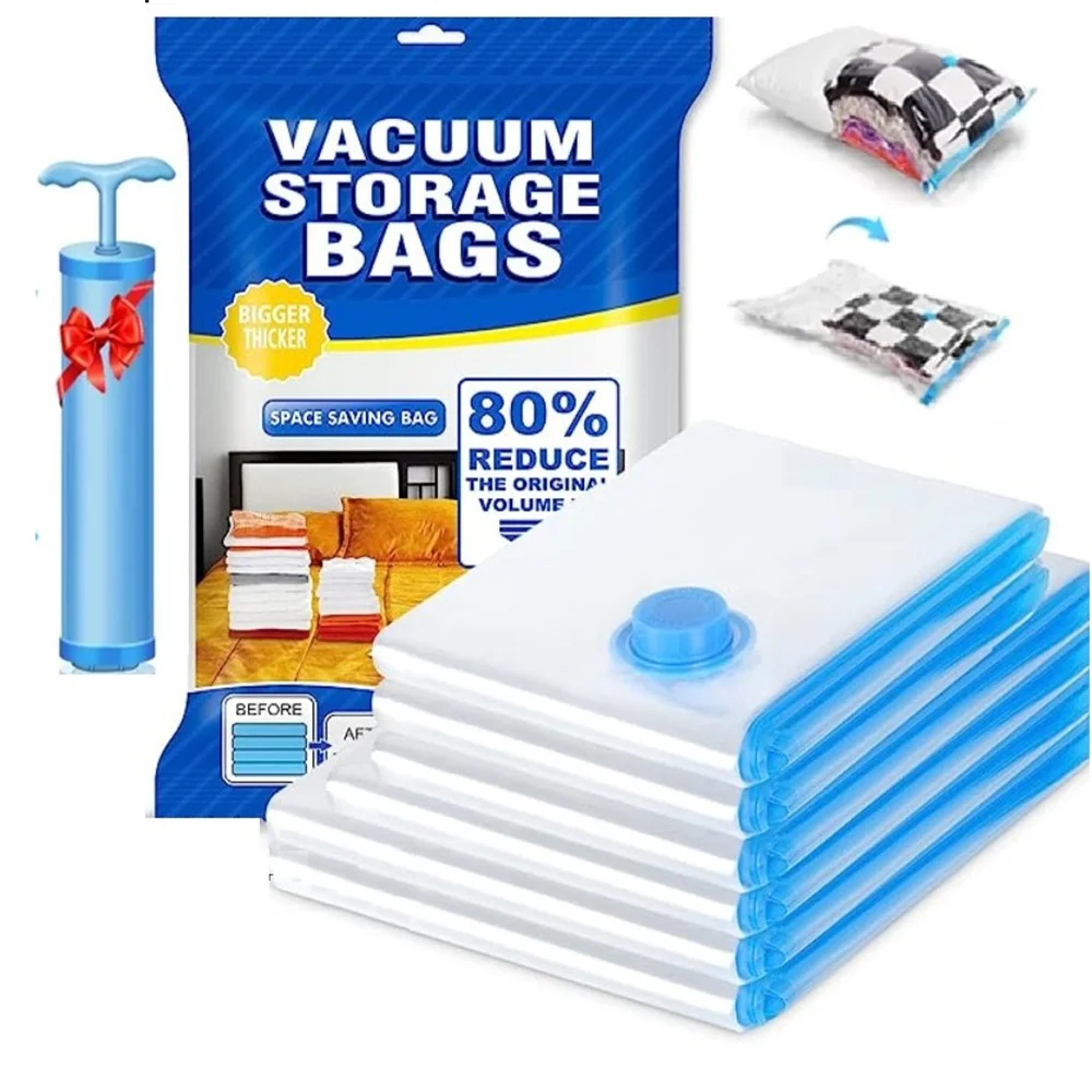 Vacuum Storage Bags For Clothes Pillows Bedding Blanket More Space Save Compression Travel Bags Bedding Home Organizer