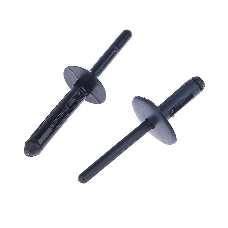 10Pcs Black Plastic Rivet Clip Retainer Fastener Blind Rivets Head Break Mandrel Blind Nail Rivets For Auto Accessories