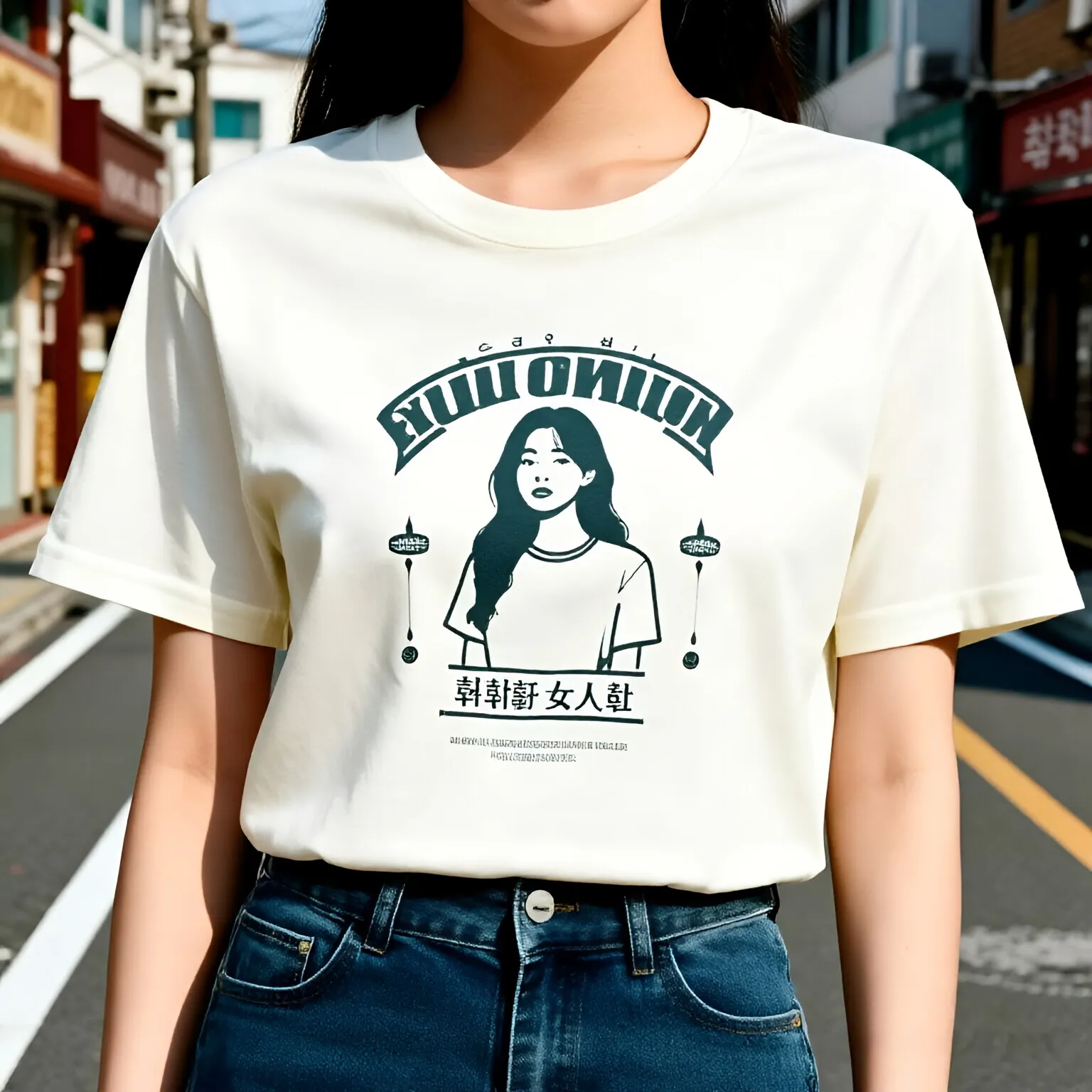 

Spring and Summer Short-sleeved T-shirts for Women, A Trendy Brand with Loose American Prints and A Half-sleeved Design