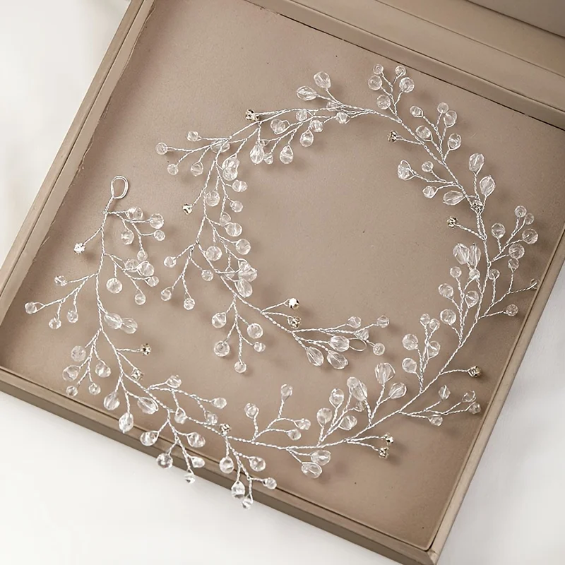 Women Rhinestone Crystal Headband Wedding Hair Accessories Luxurious Rhinestone Pearl Bride Headband Hairbands Hair Jewelry Vine