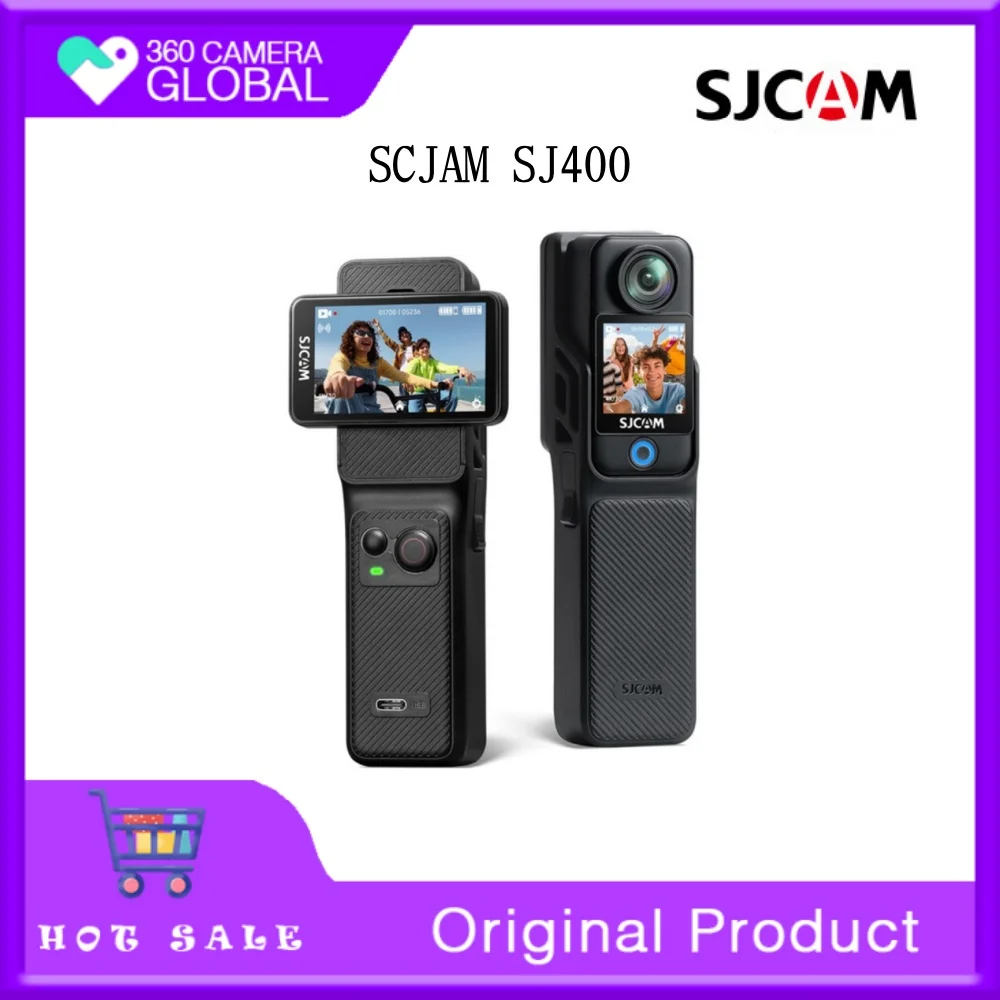 SJCAM C400 Action Camera Handheld Stabilized Night Vision Camera Vlog Outdoor Live Streaming Bike Mount Dashcam