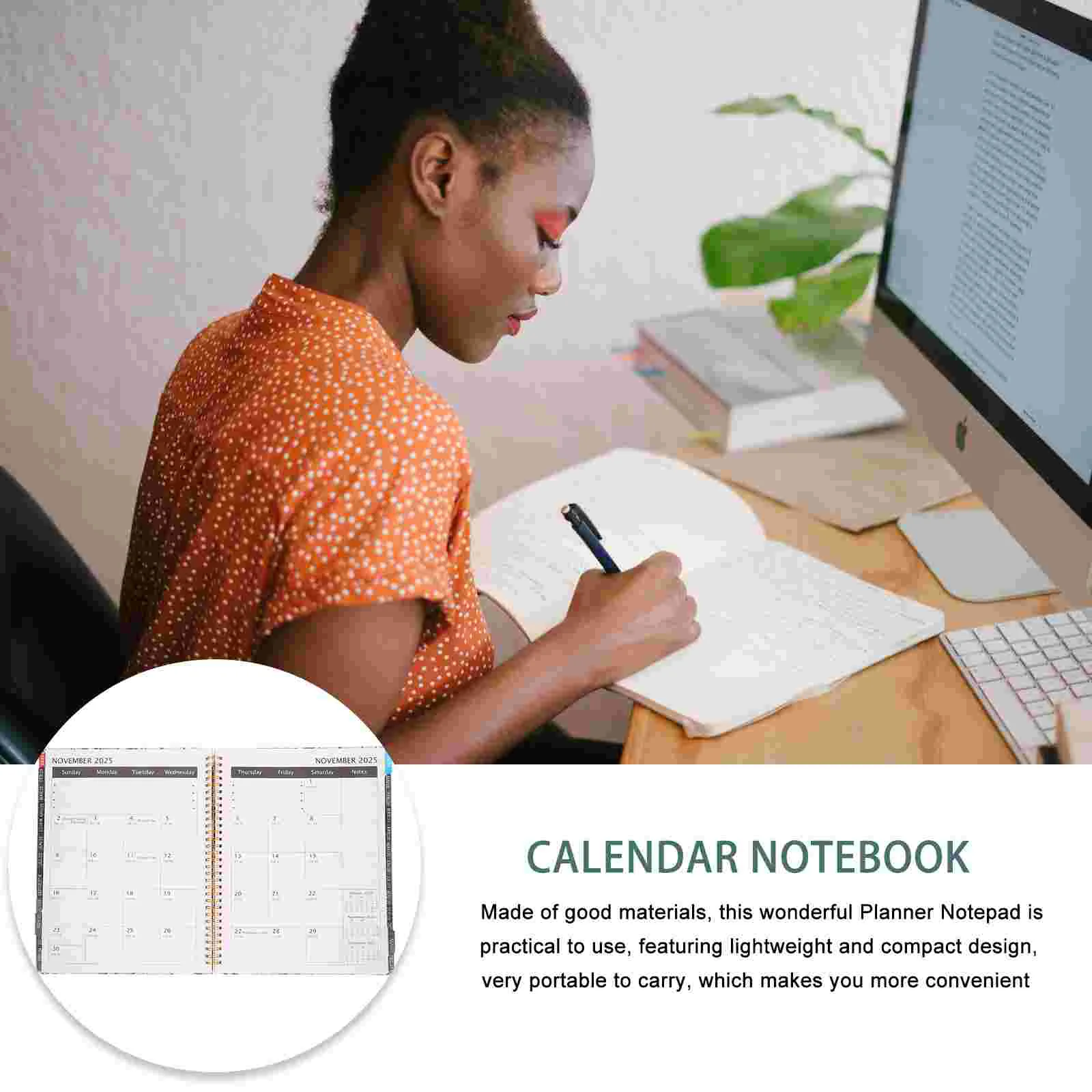 Year Planner 2024 Agenda Book Decorative Notepad Notebook for 2024-2026 with Monthly Tabs