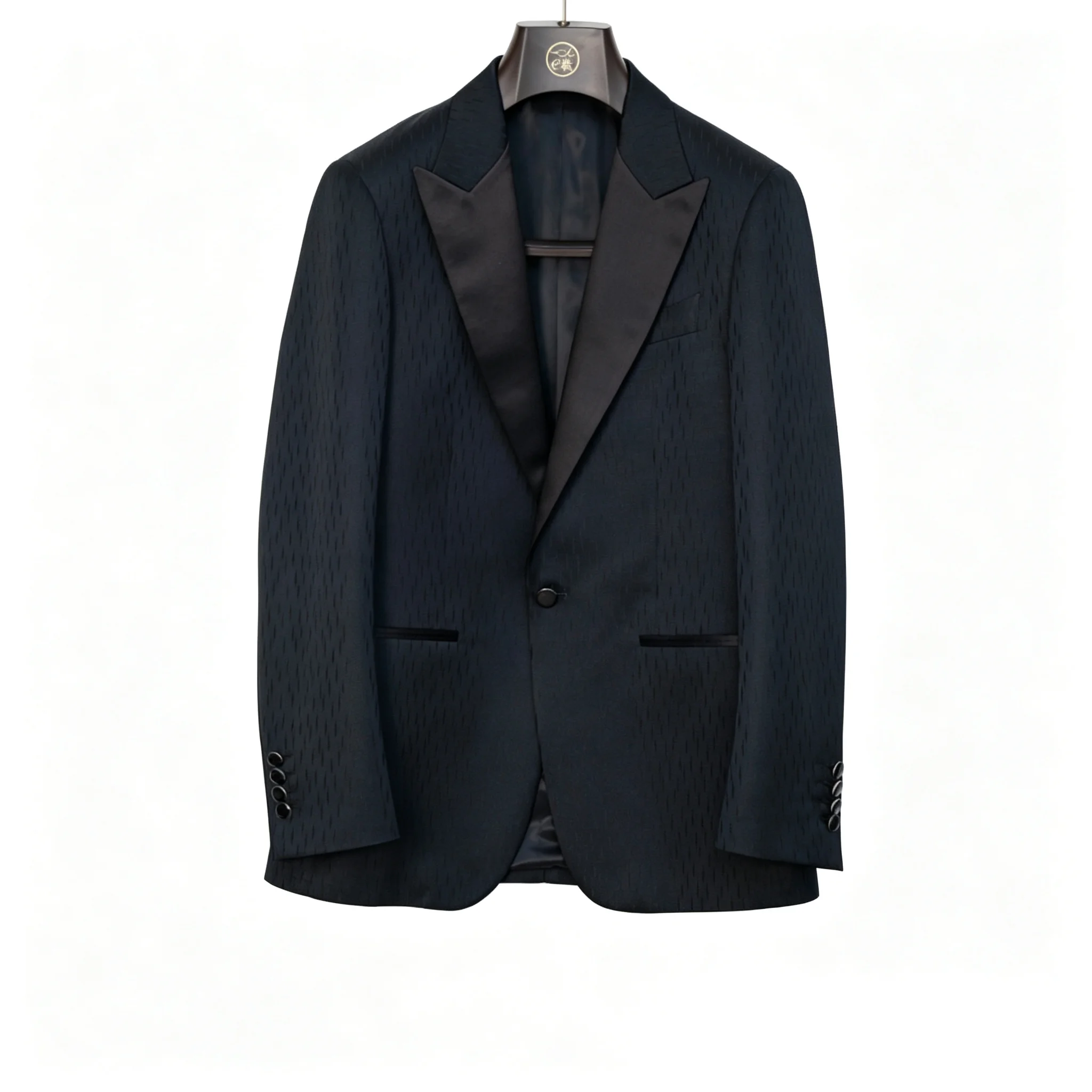 British Light Luxury Men's Suit Black Single Breasted Lapel Collar Slim Fit Formal Blazer Jacket Wedding Dress Spring Autumn