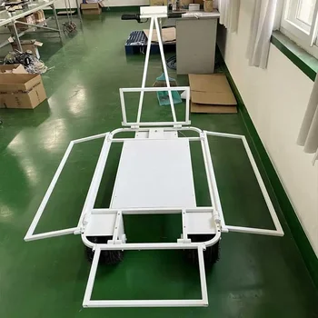 Foldable 4 Wheel Electric Flatbed Car Transport Outdoor Garden Cart Dump Wagon Heavy Duty Steel Cargo Electric Wagon Tool Cart