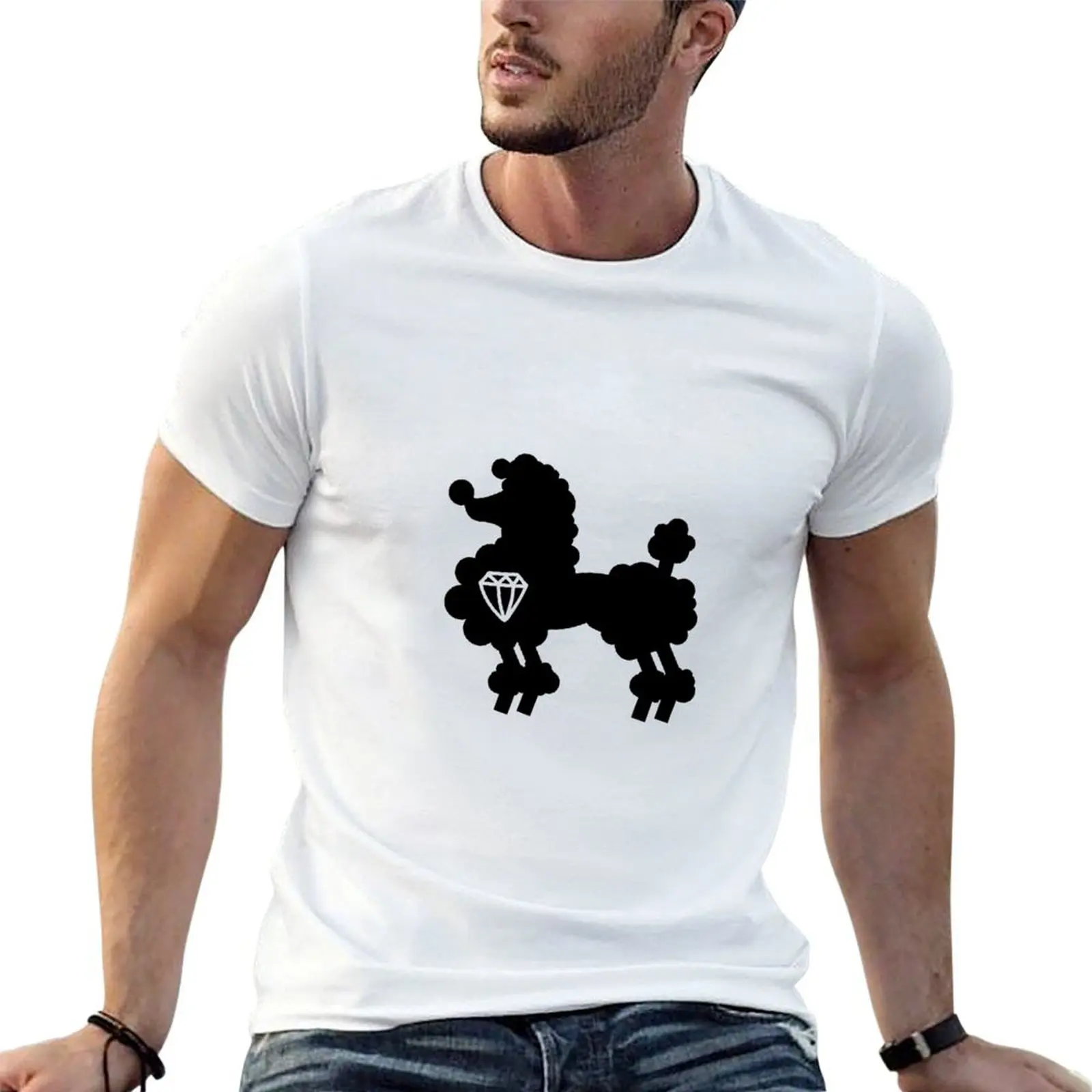 Camiseta poddle puppy diamond dog love, camiseta para hombre, camisetas gráficas de lujo para hombre, camiseta de algodón para hombre