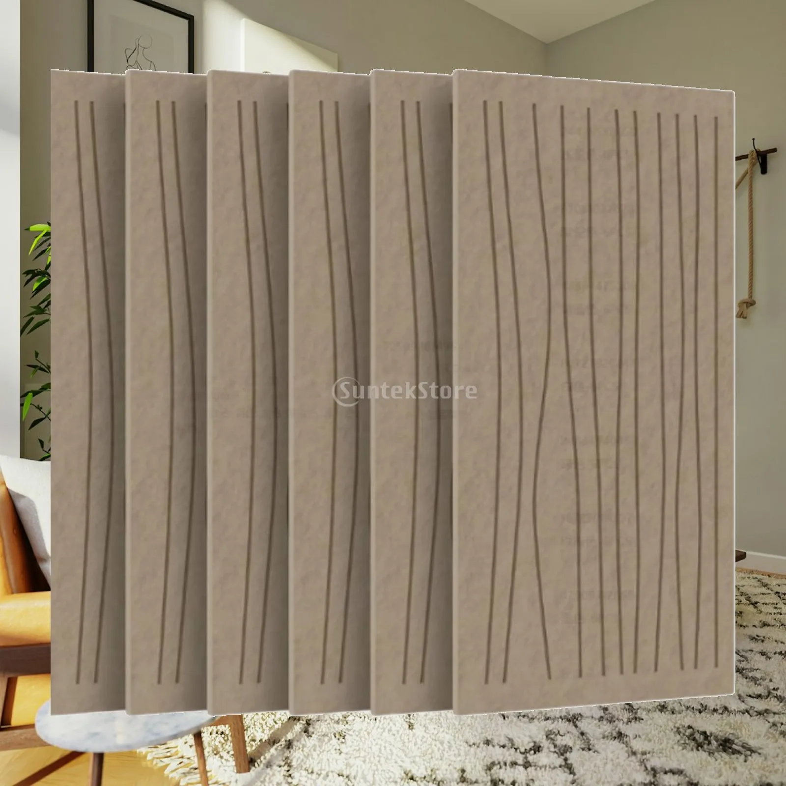 6x Panels Sound Absorbing 23.62inchx11.81inch Decoration for Noise Reduction for Recording