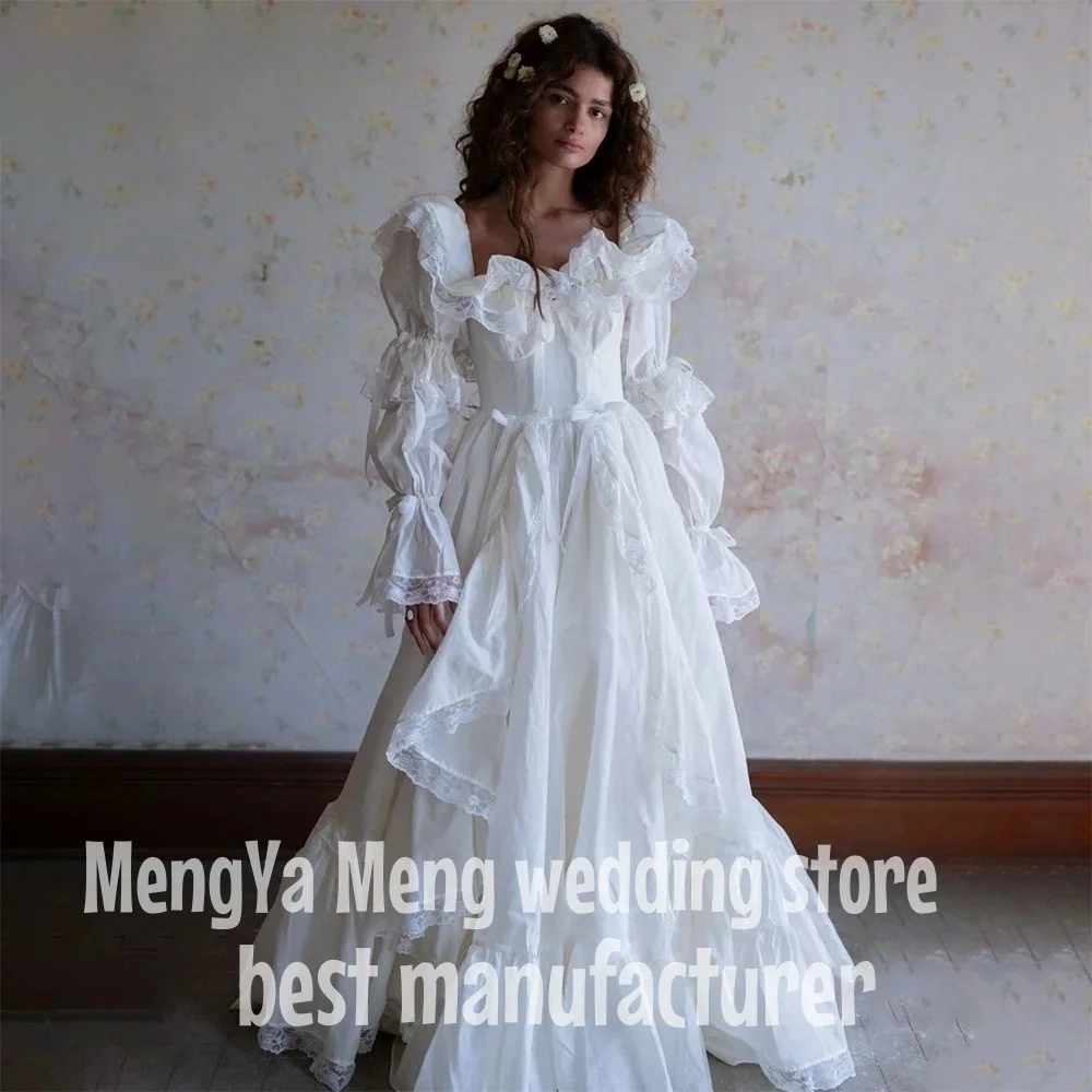 ZHUISHU Ivory Princess Evening Dresses Long Sleeves Wedding Gowns Floor Length Birthday Dress Formal Party Gowns Vestidos Custom