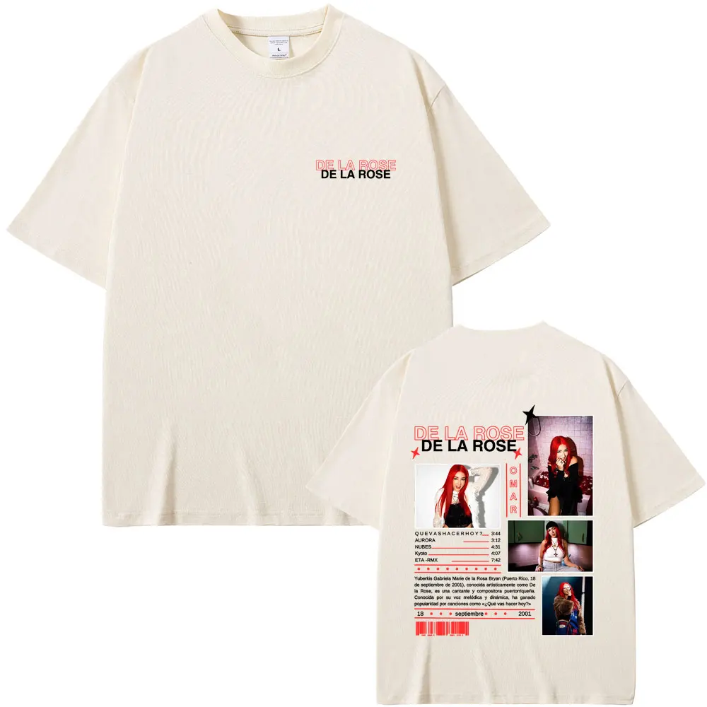 Singer De La Rose Album Graphic T-shirt Men Women Clothing Hip Hop Fashion Oversized T-shirts Unisex Vintage Oversized T Shirts