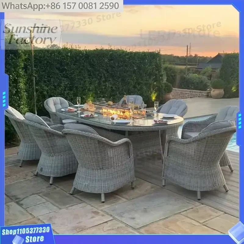 2023 Furniture Removable Dining Set Wholesale Outdoor Combination Folded Garden Rattan Sofa