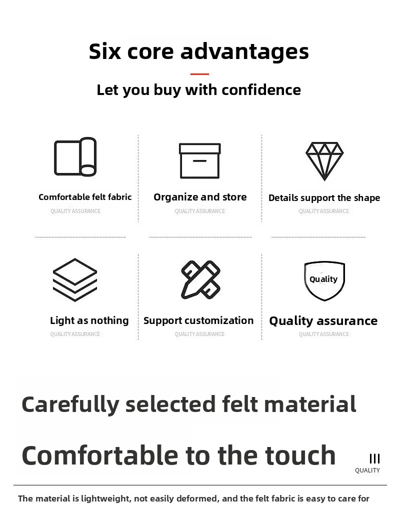 Auto Lagerung Tasche Auto Stamm Organizer Weiche Filz Lagerung Box Organizer Für Die Lagerung Stamm Werkzeuge Innen Automotive Zubehör – Detail 9