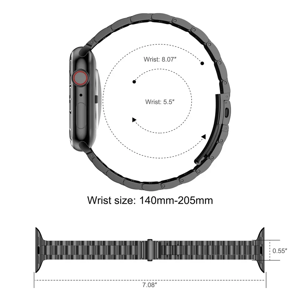 Stainless steel band for apple watch strap 44mm 45mm 40mm 42-38-41mm Slim Metal bracelet ultra 2 49mm iwatch series 8 7 6 SE 5 9